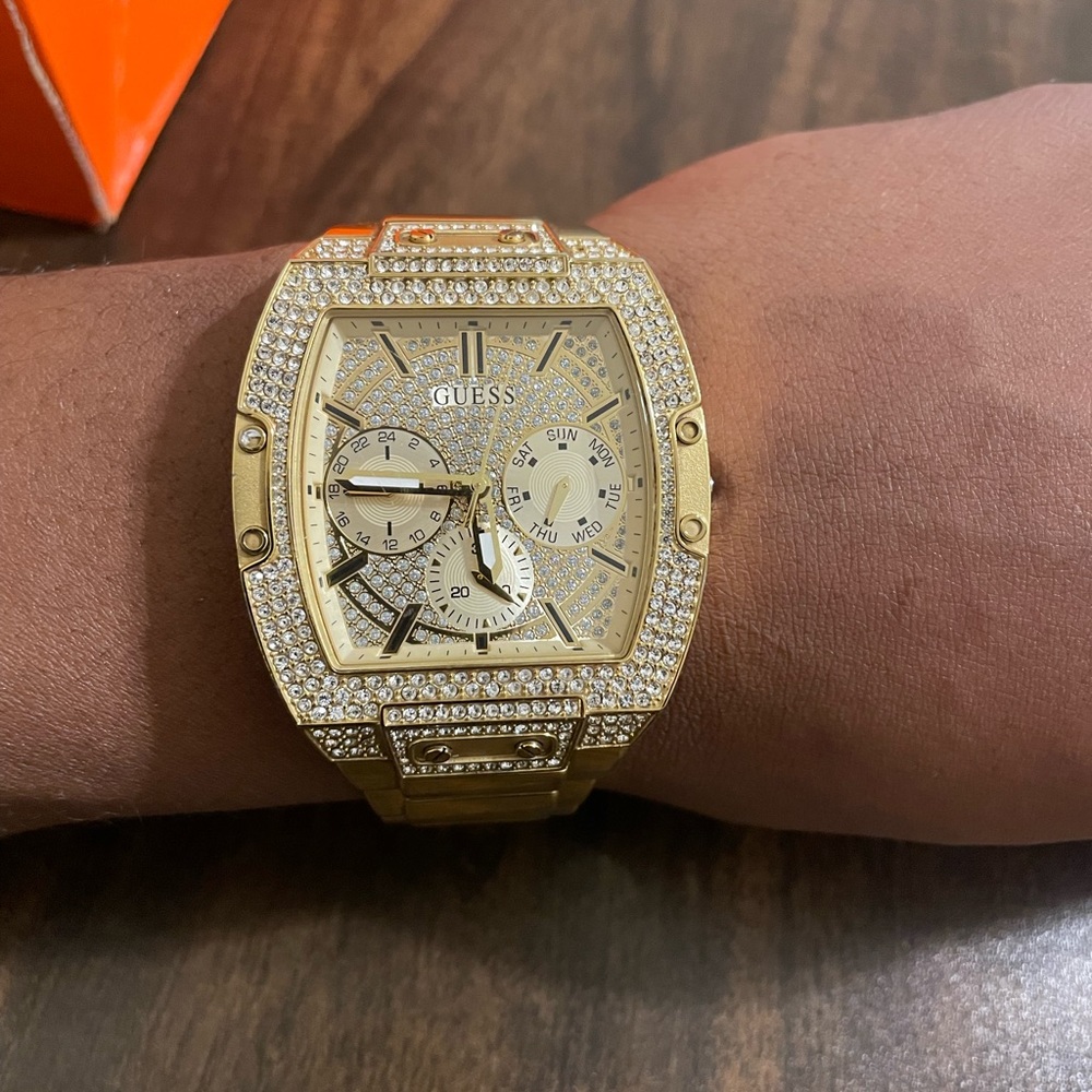 Guess Gold-Tone Stainless Steel Bracelet Watch